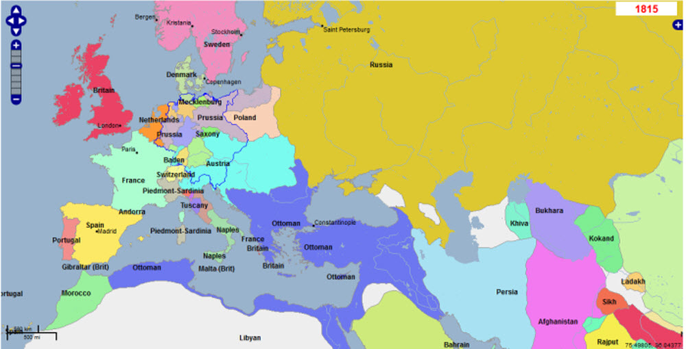 Map Of Europe 1815